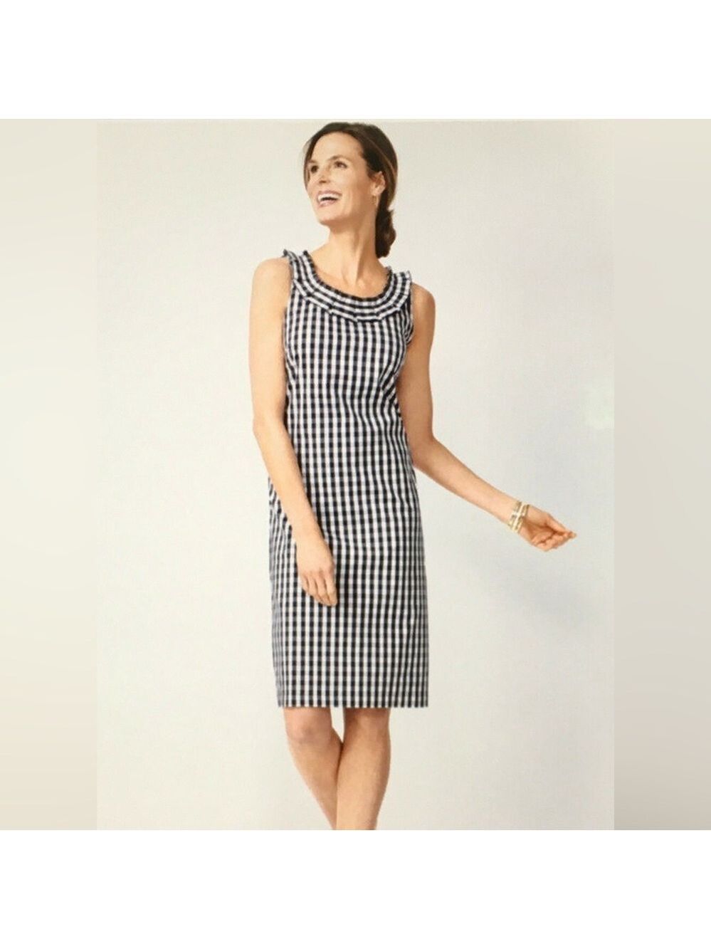 Talbots Gingham Black and White Mini Dress